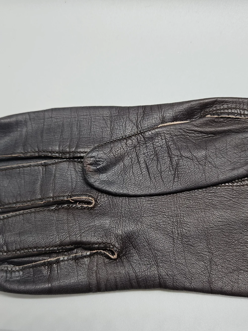 Vtg Aris of Paris Real Kidskin Leather Opera Gloves Size 7 Brown Meacham's Box